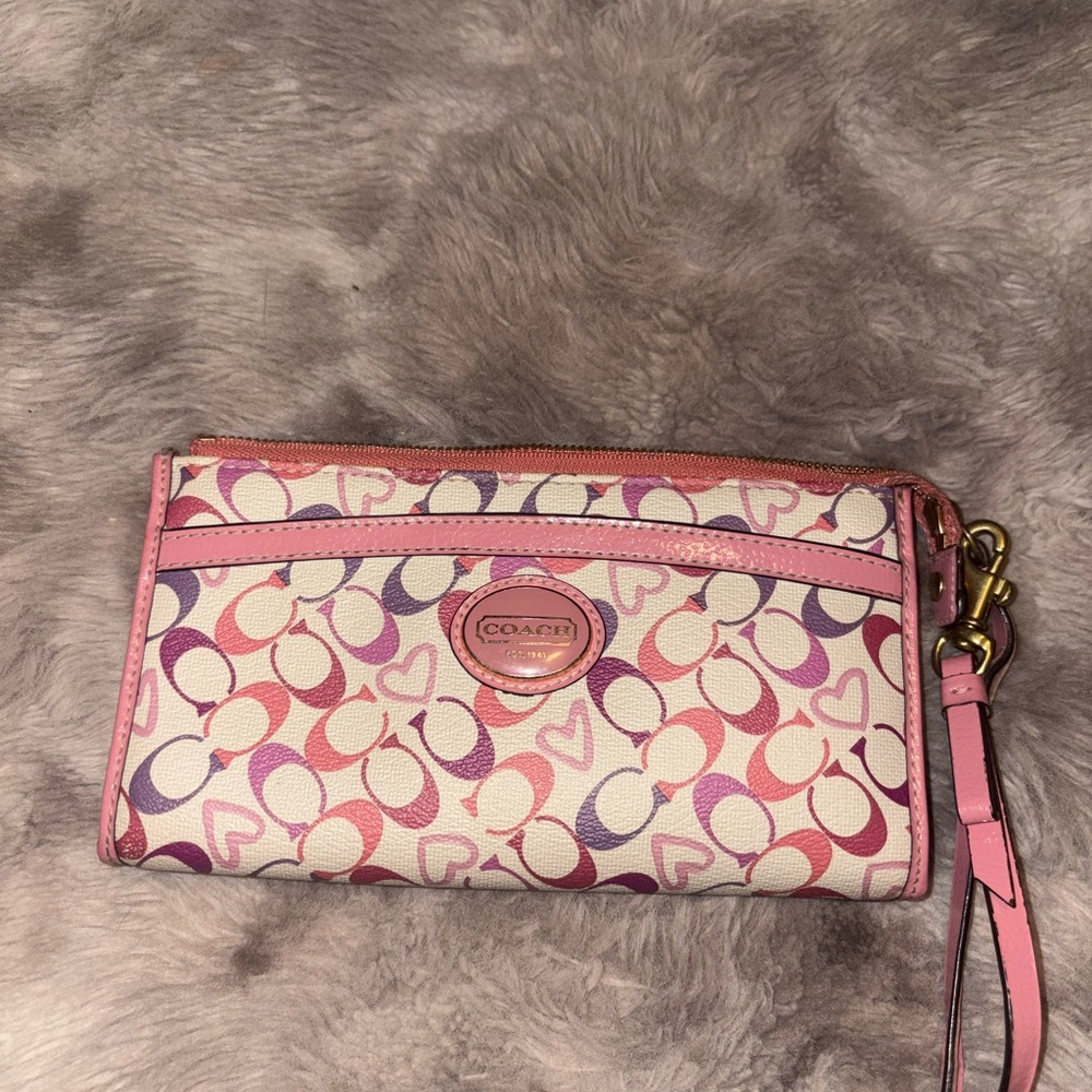 Coach pink and purple wallet